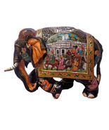 Wood Hand Painted Elephant  Home Decorative Gift Hand Painted Feng Sui H... - $100.00