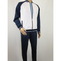 Men's Monte Carlo Turkey Jogging Suit 2pc Jump Set Stretchable 95192 Blue White image 4