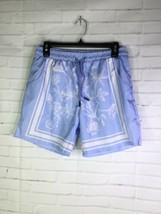 Boohooman x Dababy Collab Lightweight Blue White Floral Swim Shorts Men&#39;s Small - £30.46 GBP