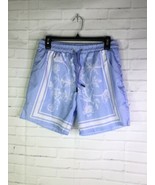 Boohooman x Dababy Collab Lightweight Blue White Floral Swim Shorts Men&#39;... - $38.12