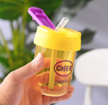 New mini Ton Ton cup Children&#39;s student plastic cup portable straw cup - £28.95 GBP