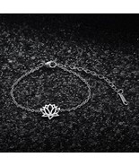 AAAAA Quality 100% Stainless Steel Lotus Charm Bracelet for Women Female... - £8.70 GBP