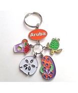 Aruba Souvenir Keyring Keychain - Five Charms Turtle Flip Flop Drink Flower - €6,88 EUR
