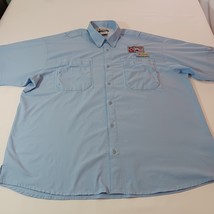 Columbia FM7055 BOAT INC Men's Size 2XL Blue Vented Button-Down Employee Shirt image 11