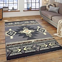 Rugs Area Rugs Carpets 5X7 Area Rug Floor Gray Large Southwestern 8X10 Grey Rugs - £101.93 GBP+