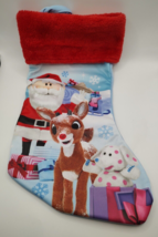 Christmas Stocking Rudolph Red Nosed Reindeer Misfit Toys Santa 17 Inch - £5.50 GBP