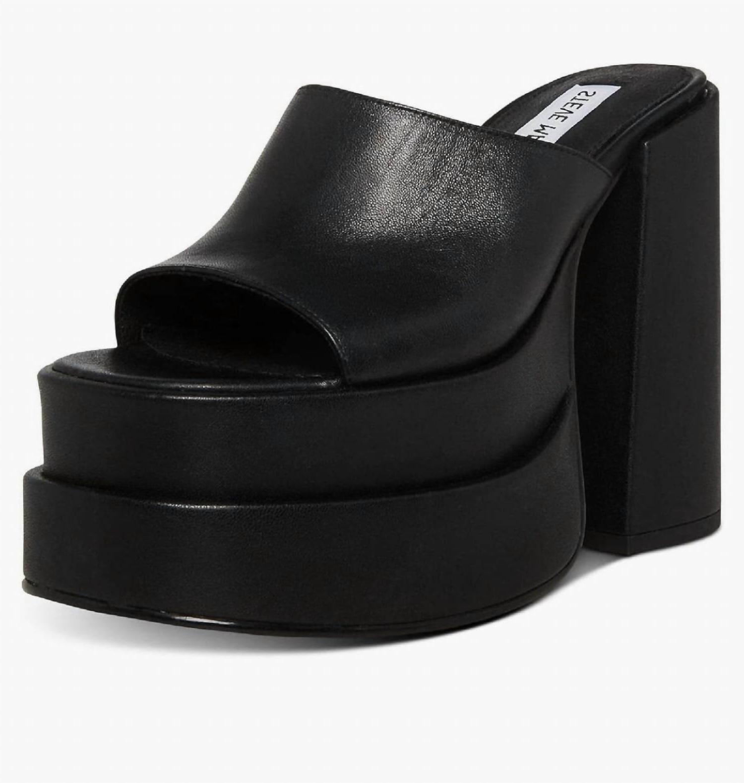 Steve Madden Women&#39;s Cagey Sandal Leather Black - $44.00
