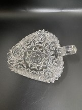 Vintage Crystal Saw Tooth Star Nut Candy Trinket Dish with handle 6&quot; W H... - $14.84
