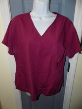 Cherokee Burgundy Short Sleeve Scrub Shirt Size Small Women&#39;s EUC - £14.19 GBP