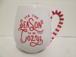 ‘Tis the season to be cozy’ Peppermint Twist mug Candy Cane - £4.81 GBP