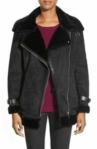 Laundry by Shelli Segal Faux Shearling Moto Jacket Sz XS Black - $106.13