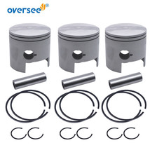 3pcs 688-11635 Piston Kit &amp;688-11604 Ring +025 For Yamaha Outboard 2T 75 85 90HP - £91.81 GBP