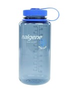 Nalgene Sustain 32oz Wide Mouth Bottle (Gray with Blue Cap) Recycled Reu... - £12.40 GBP