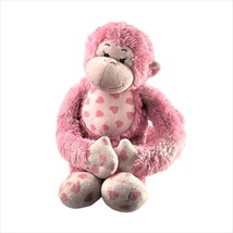 18” Build A Bear Pink Hearts Valentine’s Monkey Hook and Loop Hands - $25.90