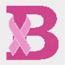 Pepita Needlepoint Canvas: Letter B Hope Ribbon, 7&quot; x 7&quot; - $50.00+