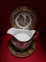 &quot;Woods &amp; Sons&quot; ware gravy boat with underplate and soup plate [30i] - $74.25