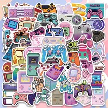 60 Pcs Funny Game Gamepad Controller Console Pink Handmade Stickers Wate... - £7.97 GBP