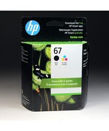 Genuine HP 67 Toner Ink Cartridge Black &amp; Tricolor 2-Pack Sealed - July ... - $38.47 CAD