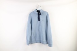 Southern Tide Mens Medium Faded Quilted Snap Button Pullover Sweater Light Blue - £29.95 GBP