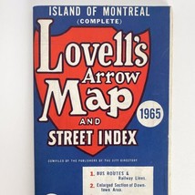 1965 Vintage Lovell’s Arrow Map Street Index Places Of Interest Montreal... - $34.95