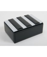 Black Crystal Rhinestone Reflections Felt Lined Hinged Jewelry Box - $719.14 MXN
