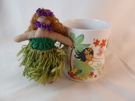 ABC Island Honeys coffee mug Hula Dancers + 4.5&quot; Hula doll - $12.46
