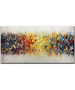 Amei Art Paintings, 24X48Inch 3D Hand-Painted On Canvas Abstract Colorfu... - £109.01 GBP