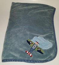 Lambs &amp; Ivy Blue/Gray Airplane Fleece Security Blanket Lovey - £19.69 GBP