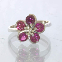 Rubellite Red Purple Tourmaline Silver Ladies Ring size 6.75 Pinwheel Design 221 - £73.78 GBP