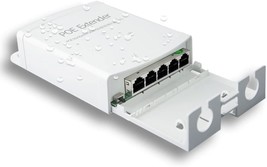 Poe Extender 1 in 4 Out PoE Repeater 10 100Mbps Extends 250m 60W Comply with IEE - $44.31