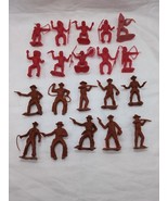 Lot Of (20) Vintage 1960s Red Brown Cowboys Vs Indian Plastic Toy Figure... - €27,17 EUR