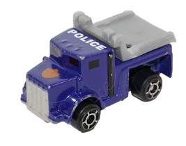 Soma Miniature Police Truck Purple Gray - 1.25&quot; Mini Micro Vehicle Toy 1980/90s - £6.25 GBP