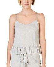 NWT INC International Concepts Knit Ruffle Flounce Pajama Top Pearl Grey... - £6.22 GBP