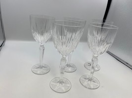 Mikasa Crystal ICICLES Set of 5 Goblets / Glasses 8 1/4&quot; - £78.65 GBP