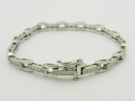 9.00Ct Round Cut Real Moissanite Tennis Bracelet 14K White Gold Plated  - £258.39 GBP