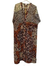 Cabi Womens Relaxed Sheer Orange Patchwork Animal Print Escape Dress Size S - $59.39