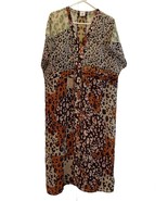 Cabi Womens Relaxed Sheer Orange Patchwork Animal Print Escape Dress Size S - $59.39