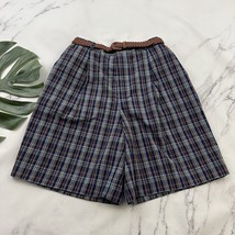 Alfred Dunner Womens Vintage 90s High Waist Shorts Size 8 New Blue Plaid... - $25.73