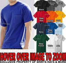 Hanes Mens T-Shirt Preshrunk Cotton With Pocket Tee S, M, L, Xl, 2X, 3X New! - £8.74 GBP+
