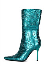 Jeffrey Campbell iconic-e stiletto boot in Teal Silver Metallic - size 9 - £136.68 GBP