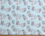 Cotton Baby Dumbo Elephants Hot Air Balloons Mint Fabric Print by Yard D... - $15.95