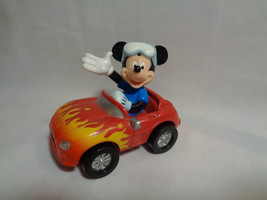 2000 Mattel Disney PVC Mickey Mouse Figure Attached to Diecast Metal Car  - $4.49