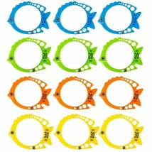 12 Pack Fish Shaped Poo Diving Rings For Kids Swimming Pool Party Dive G... - £17.97 GBP