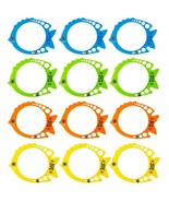 12 Pack Fish Shaped Poo Diving Rings For Kids Swimming Pool Party Dive G... - £17.97 GBP