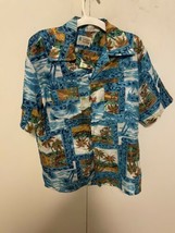 Vintage Waikiki Holiday Hawaiian Shirt Double Pocket Large - £30.27 GBP