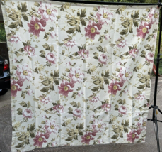 Croscill Floral Fabric Shower Curtain  Dusty Pink Grand Millennial Style Great - £25.31 GBP