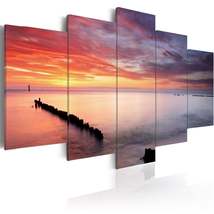 Tiptophomedecor Stretched Canvas Landscape Art - Play Of Colors At The Sea - Str - £70.77 GBP+