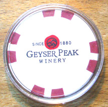 (1) Geyser Peak Winery Poker Chip Golf Ball Marker - California - Red - $7.95