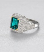 2ct Geometric ring, gemstone ring, anniversary gift, may birthstone, eng... - £77.03 GBP