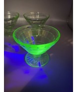 Uranium Block Optic Sherbert Cups/Glasses Set of 4 - £25.16 GBP